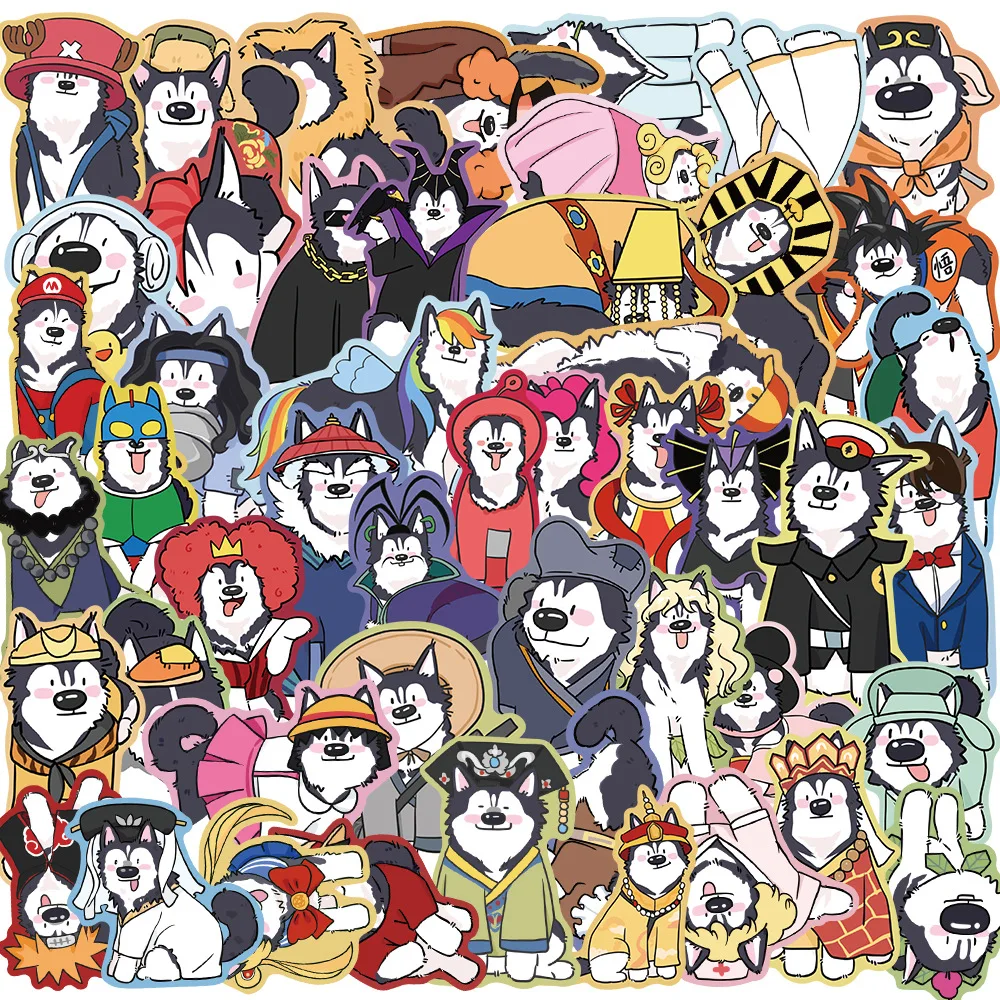 Pack de 50 pegatinas husky con estilo grafiti urbano