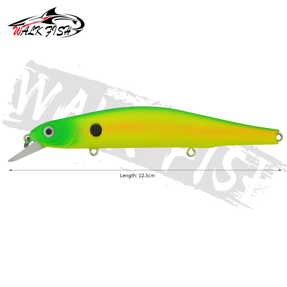 Walk Fish Jerkbait Minnow 125mm – Wobbler con gran acción 0,5-1,5m - imagen 2
