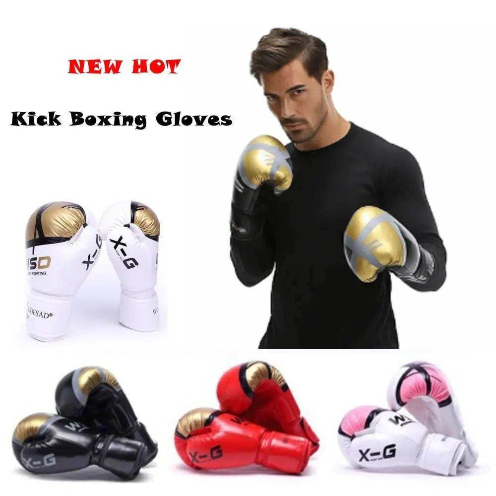 Guantes de boxeo transpirables de piel sintética PU, ajustables - imagen 5