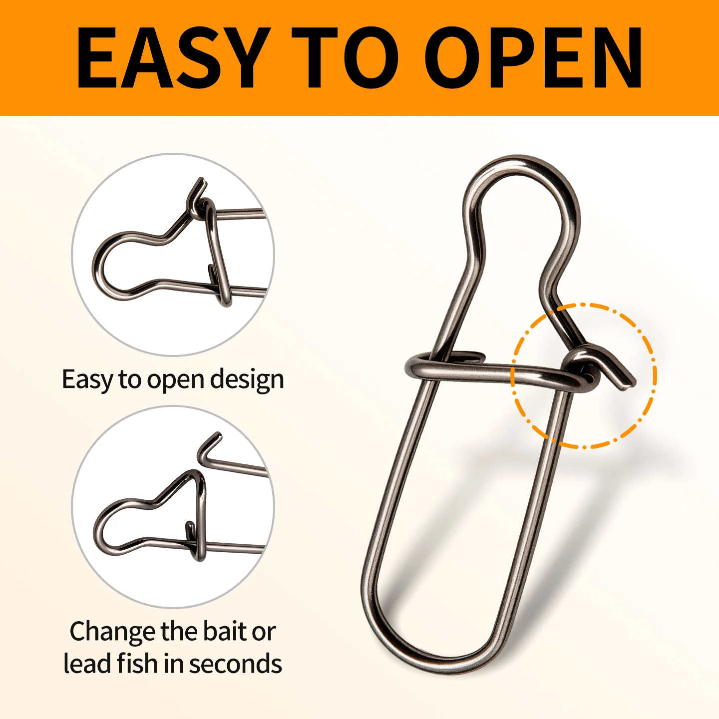 ESFISHING Broches Fastlock de acero – Conectores de seguridad para pesca - imagen 4