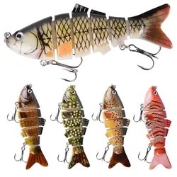 Minnow wobbler articulado con cola suave para lucio