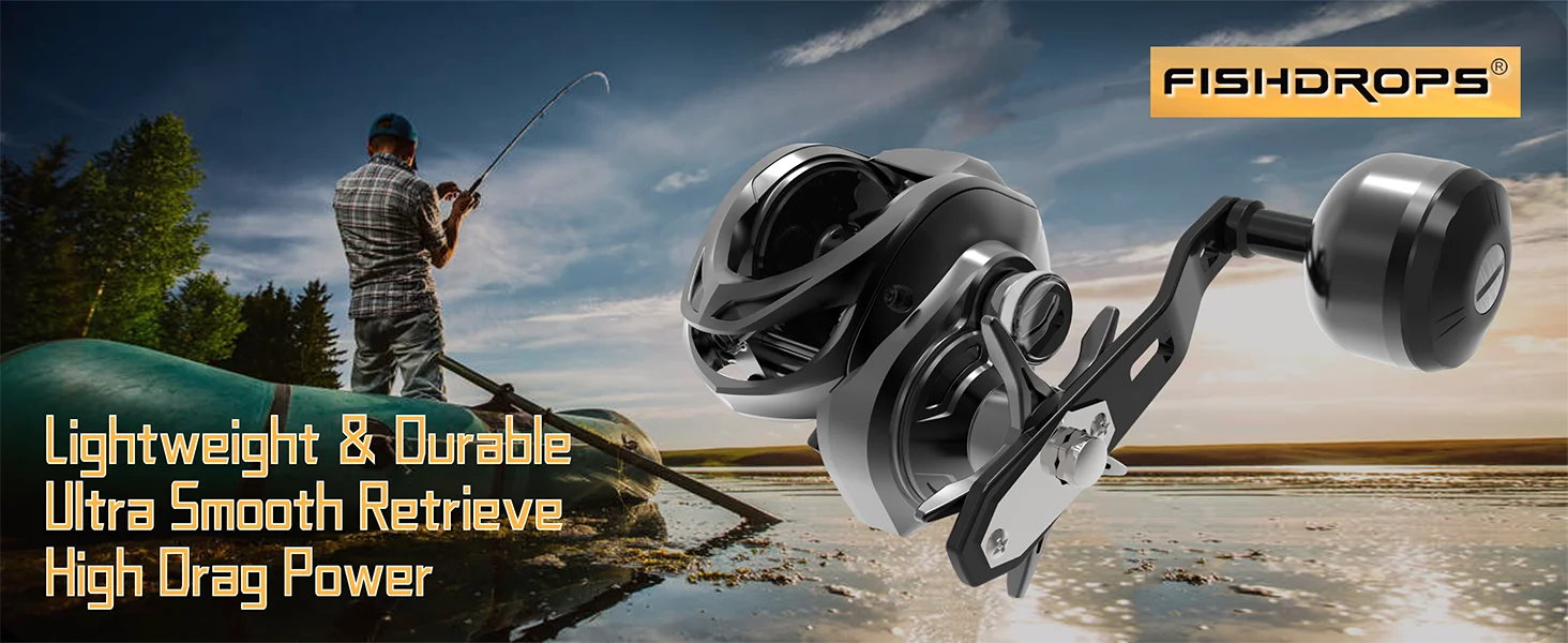 Carrete baitcaster Fishdrops BOLD300 en detalle