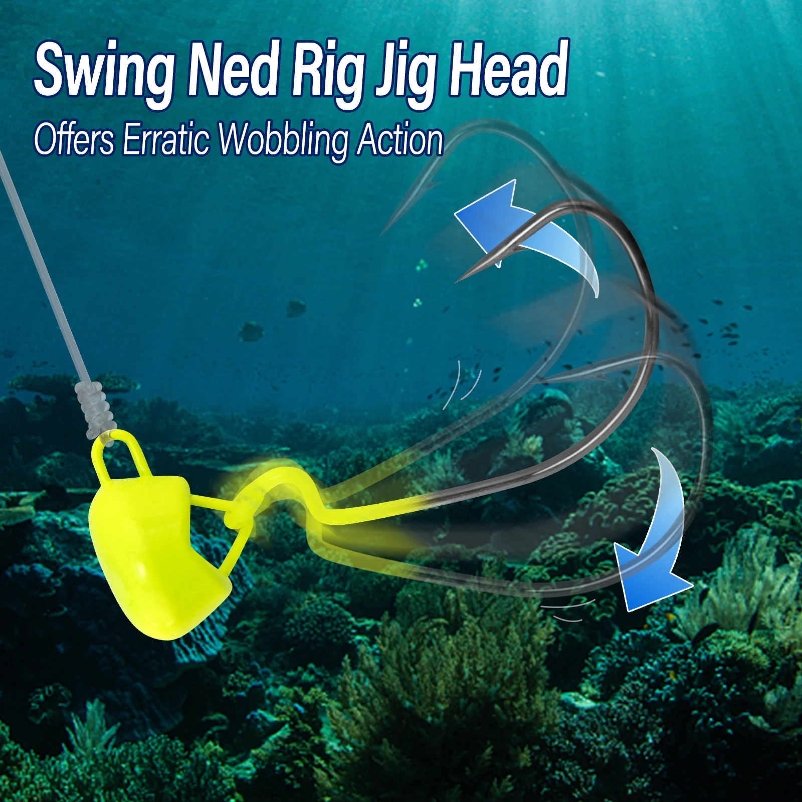 Cabezas Ned Rig oscilantes weedless para pesca de Crappie en agua dulce - imagen 3