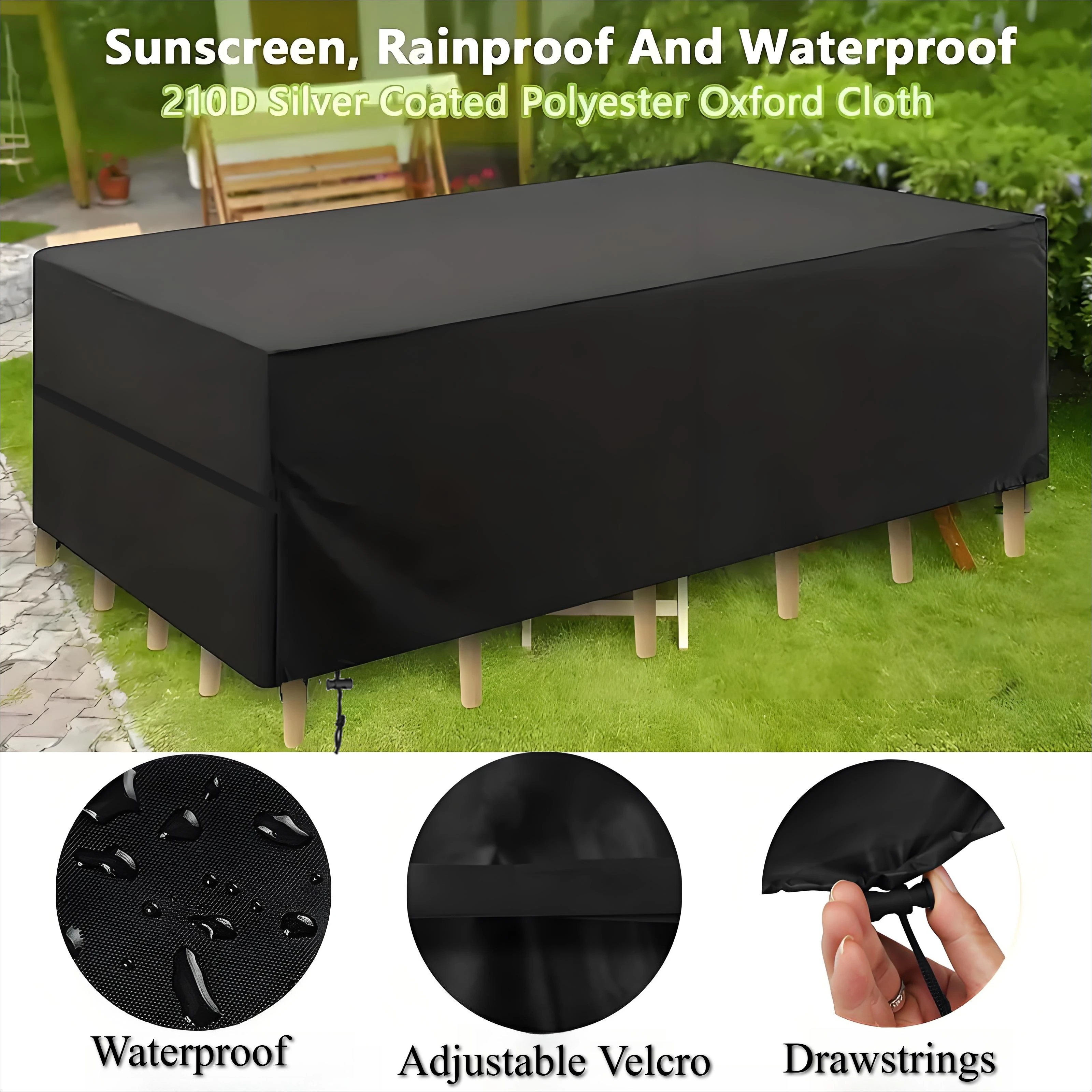 Funda impermeable para mesa de jardín – Oxford 210D con protección UV - imagen 5
