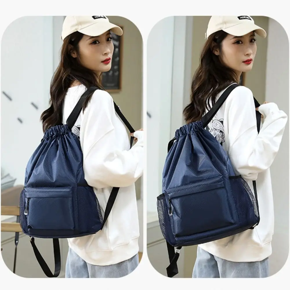 Mochila con cordón de nailon lavable – Gran capacidad unisex - imagen 2