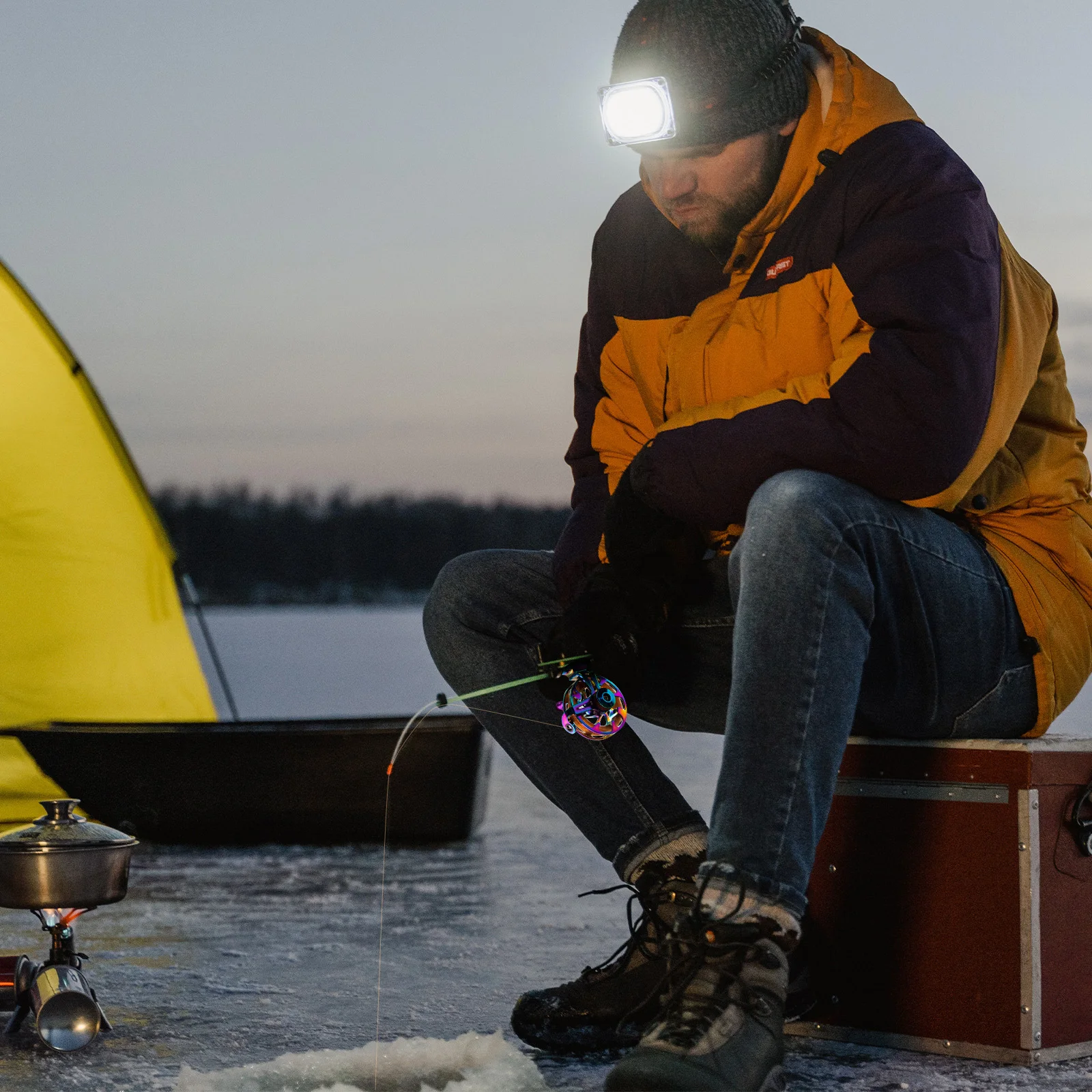 Carrete pesca en hielo ultraligero CNC aluminio mano derecha portátil - imagen 4