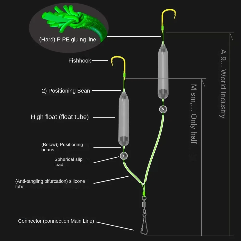 Aparejo de carpa Iseni con púas y suspensión – Manga dorada - imagen 2