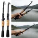 Caña telescópica DEUKIO carbono – Spinning baitcasting 2.4M mango madera - imagen 2