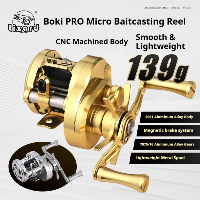 BOKI PRO Carrete Baitcaster Bajo Perfil CNC 7.6:1