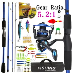 Kit iniciación pesca niños – Caña giratoria 1.8m, caja cebos y bolso