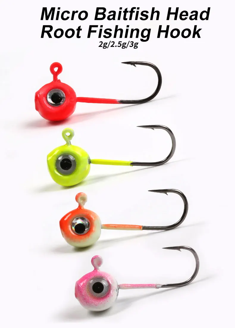 Anzuelo de cabeza de plomo con doble ojo