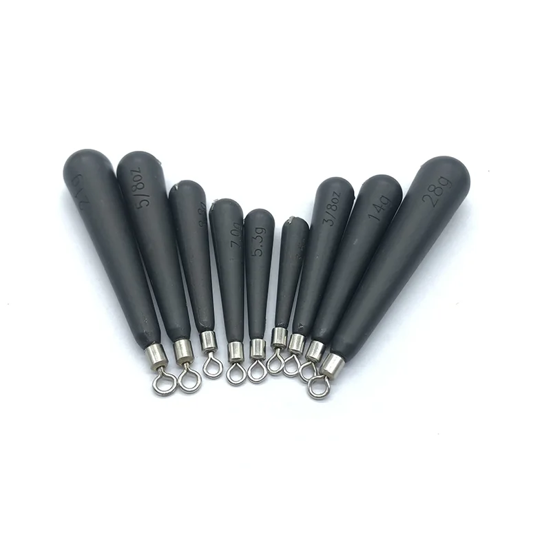 Plomos tungsteno negro para lubina: tiro caído flaco