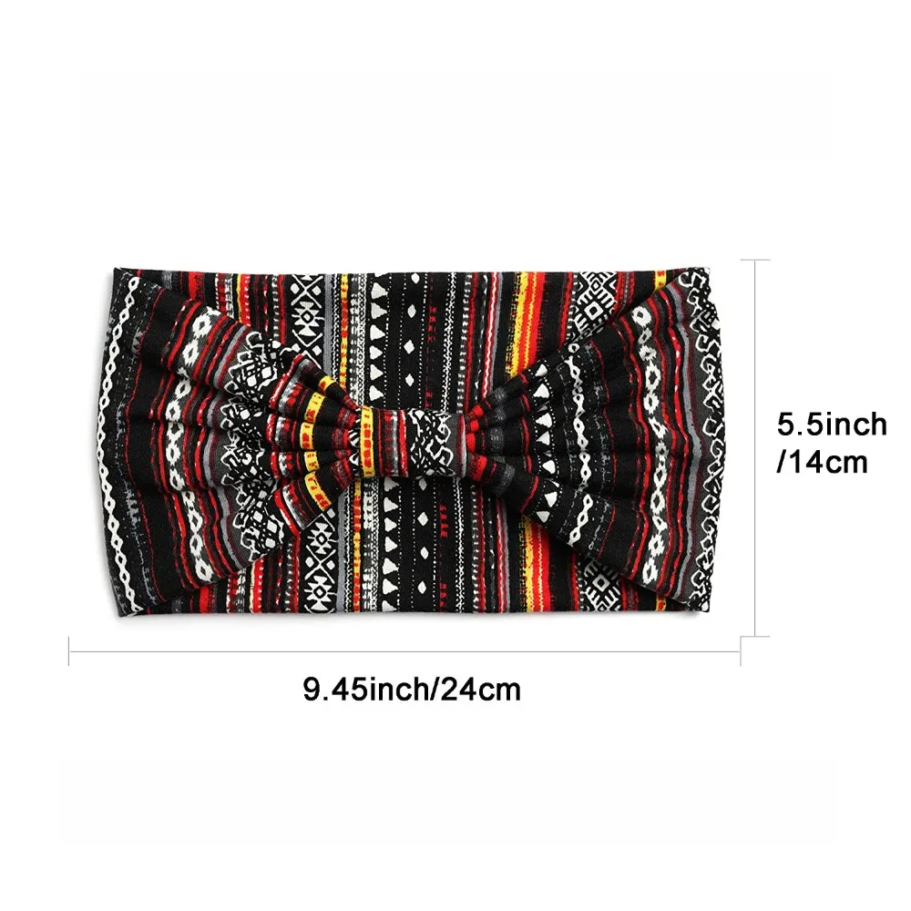 Diadema elástica tipo turbante bohemio con nudo