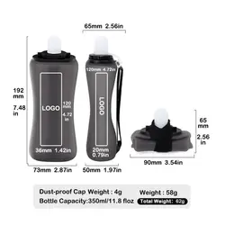 Botella Plegable Deportiva 350 ml Silicona – A Prueba de Fugas y Calor