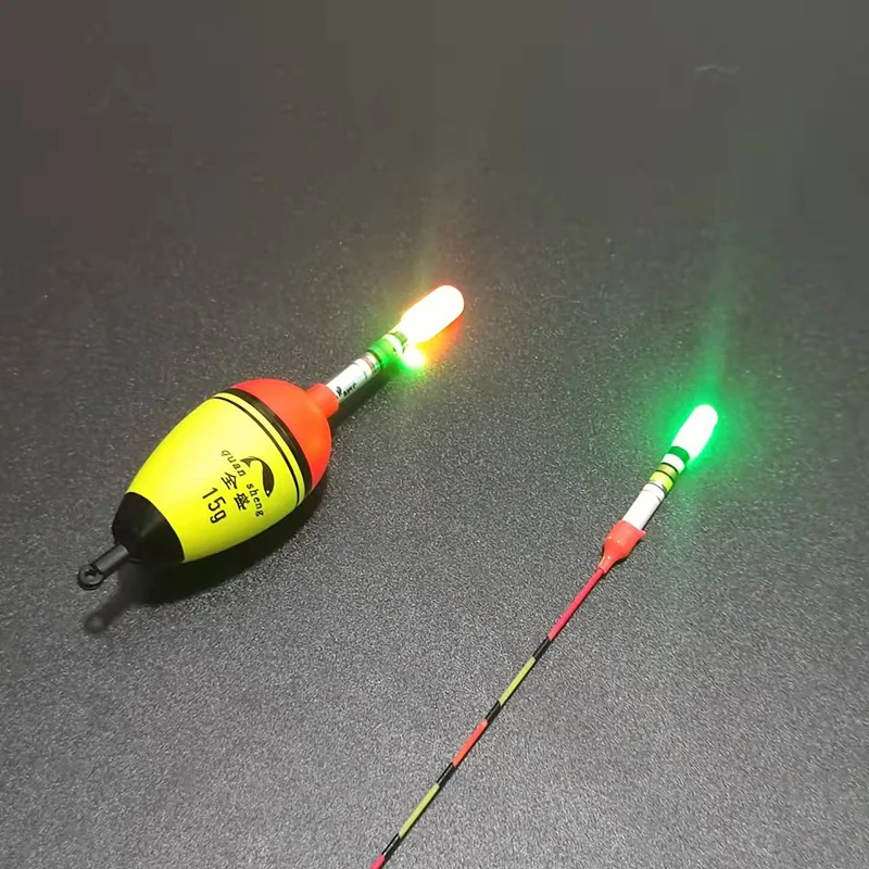 Flotador luminoso LED verde/rojo para pesca nocturna – Batería CR322 - imagen 2