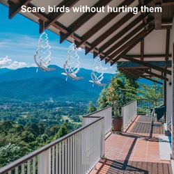 Goture repelente de aves con reflectores en espiral