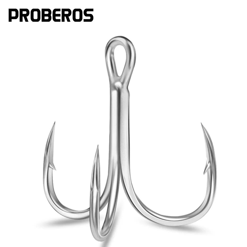 PROBEROS Anzuelo triple de agua salada acero de carbono alto