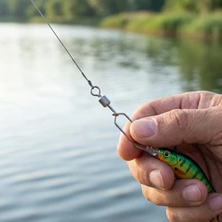 Conector giratorio cuadrado para señuelos de pesca, accesorios