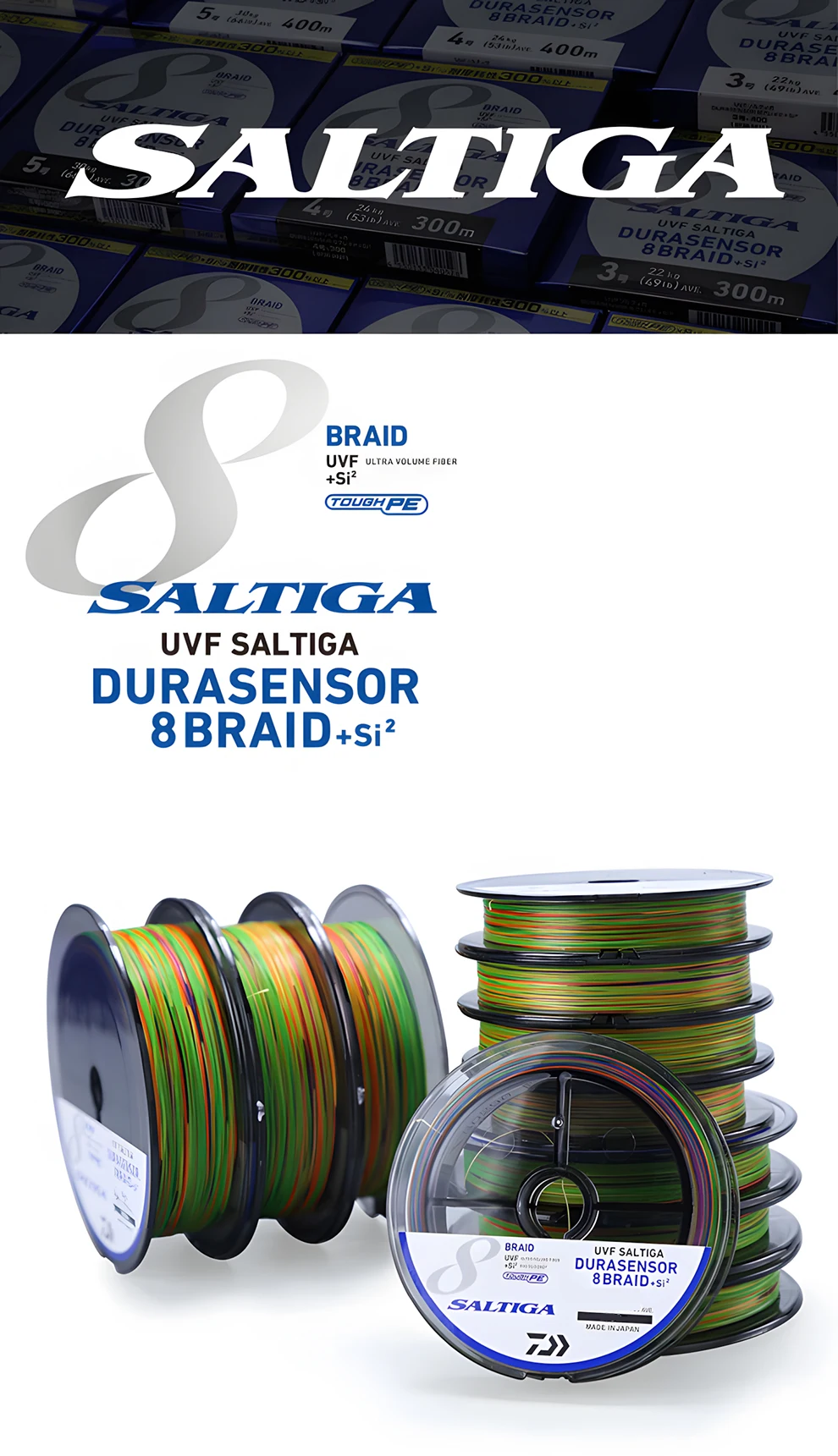 Línea de pesca trenzada DAIWA UVF SALTIGA X8+SI2