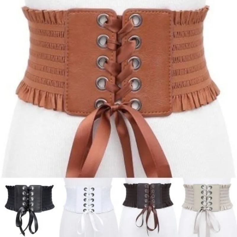 Cinturón elástico de cintura alta con borlas para mujer