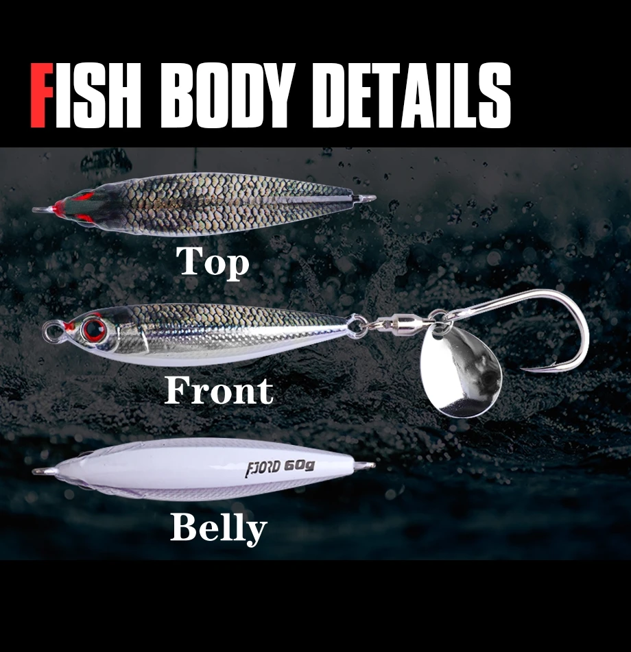 Colores disponibles del jig FJORD con acabado UV