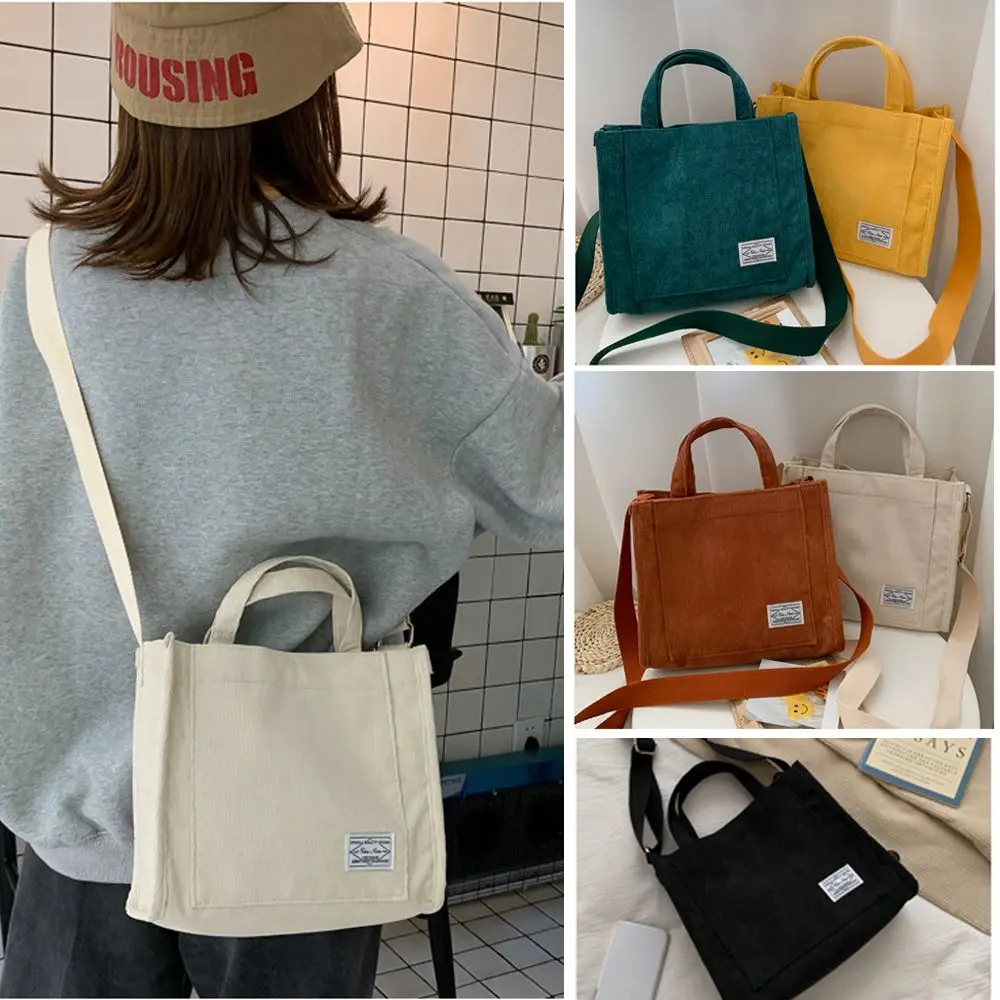 Bolso bandolera mujer vintage de algodón ecológico con cierre y lona - imagen 4