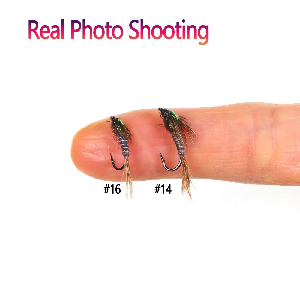 Bimoo Ninfa Pheasant Tail Flash Back – Hackle marrón para trucha - imagen 5