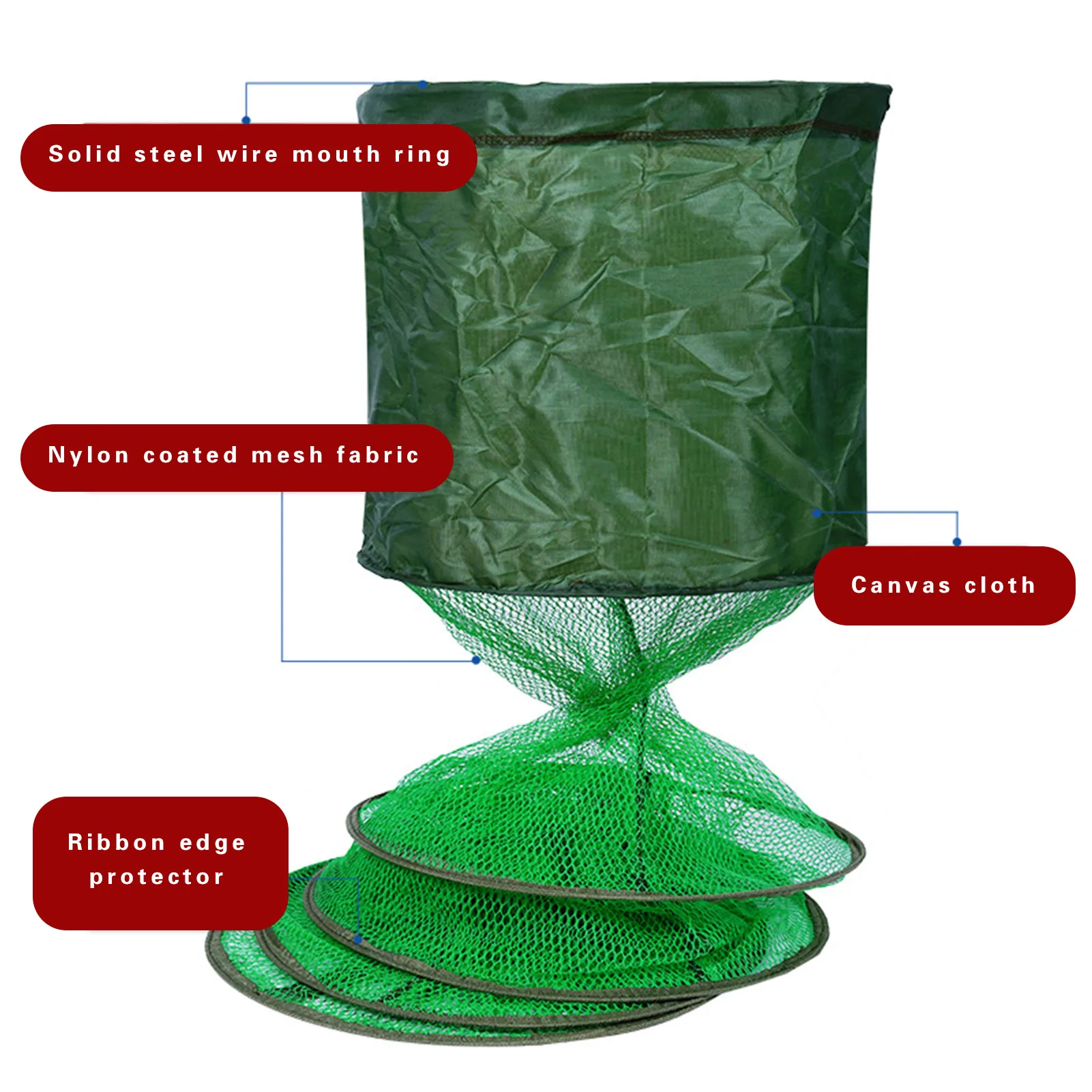 Bolsa de pesca portátil, nailon largo, para carpa y camarón - imagen 5