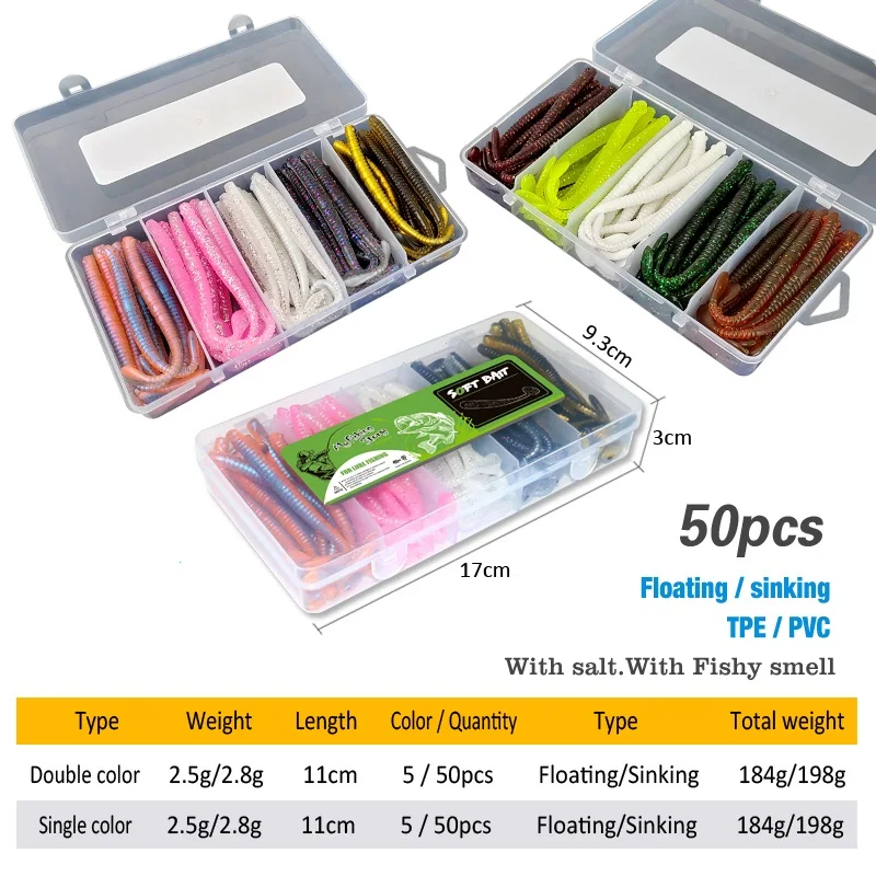 Señuelos Vinilos Gusanos – Silicona suave para pesca mar - imagen 3