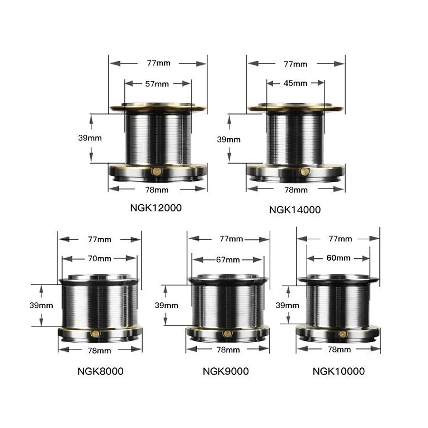Carrete Spinning Huidiao 8000-14000 – Acero inoxidable - imagen 4