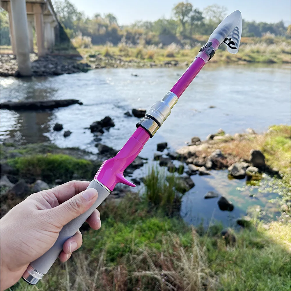 Ghotda Mini Caña telescópica de viaje con señuelos para carpas