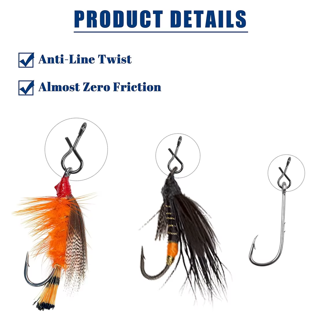 FishTrip Snap conector rápido para pesca de trucha – Anillas mosca