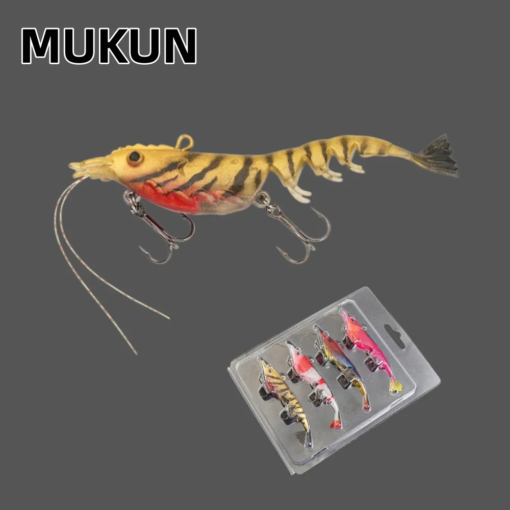 Señuelos de camarón MUKUN realistas para pesca