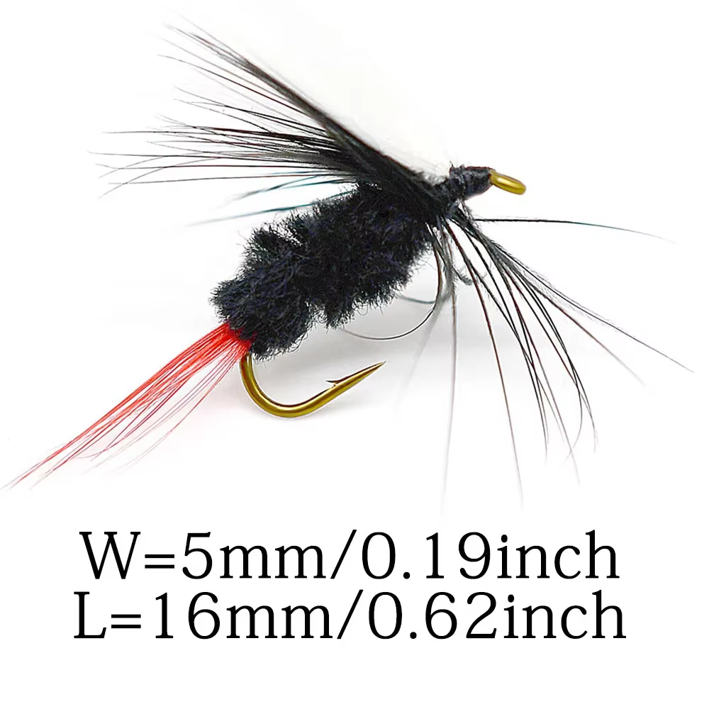 Spinner trucha cuerpo negro alas blancas tamaño 10 - imagen 5