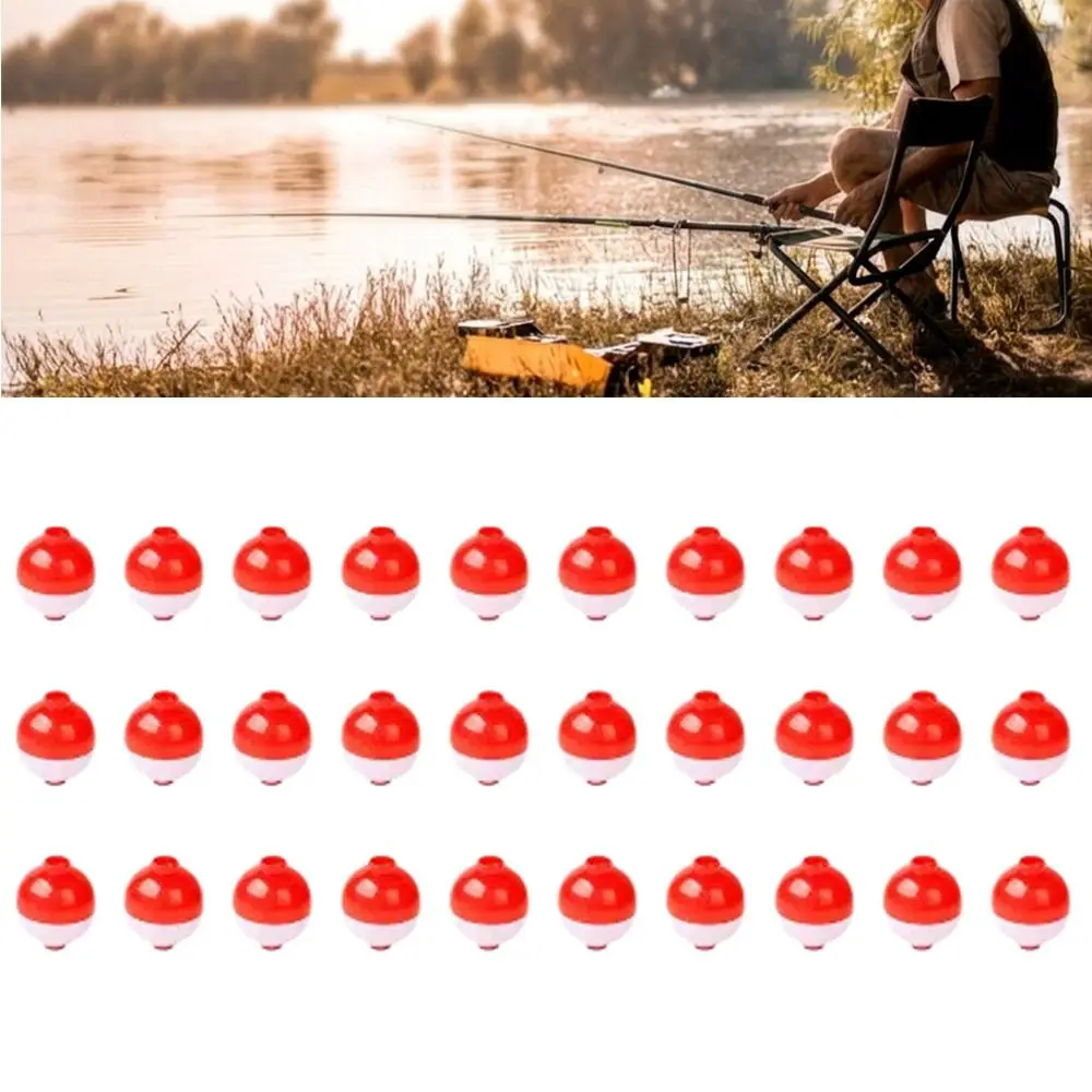 Flotadores de pesca redondos rojo y blanco con cierre a presión - imagen 4