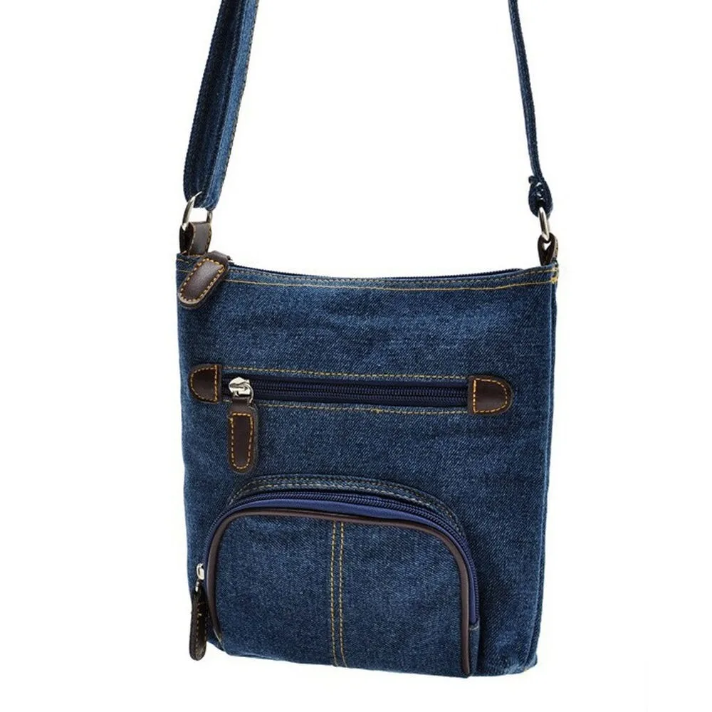 Bolso bandolera tote cruzado vaquero retro para mujer estilo casual - imagen 3