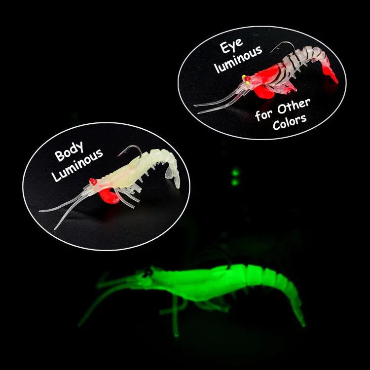 JYJ Soft Bait Gambas Luminosas – 7-18g para lubina y perca - imagen 3