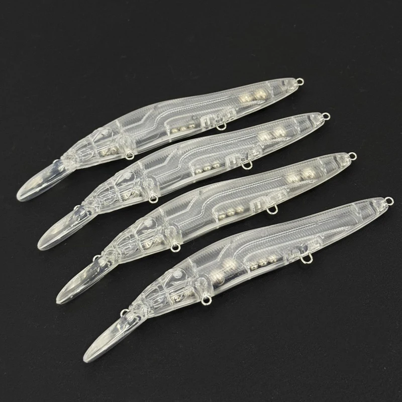 Minnow wobblers sin pintar de cuerpo transparente para DIY