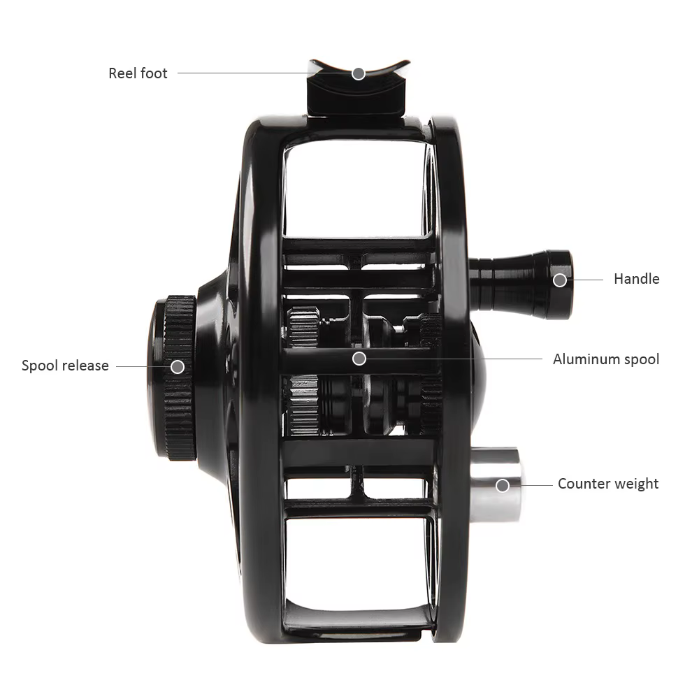 Carrete de Pesca a Mosca de Aluminio Reversible Portable - imagen 3