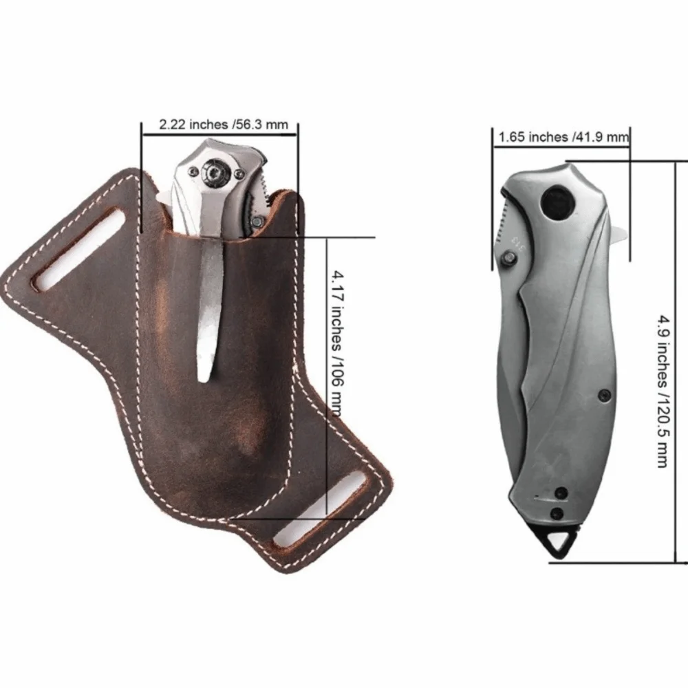 Estuche para cuchillo plegable en color negro con clip metálico