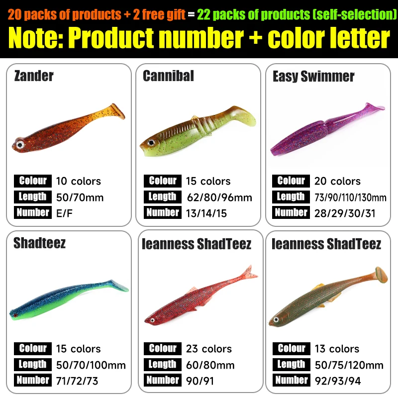 ShadTeez señuelos blandos Easy Swimmer Shad para lucioperca - imagen 4