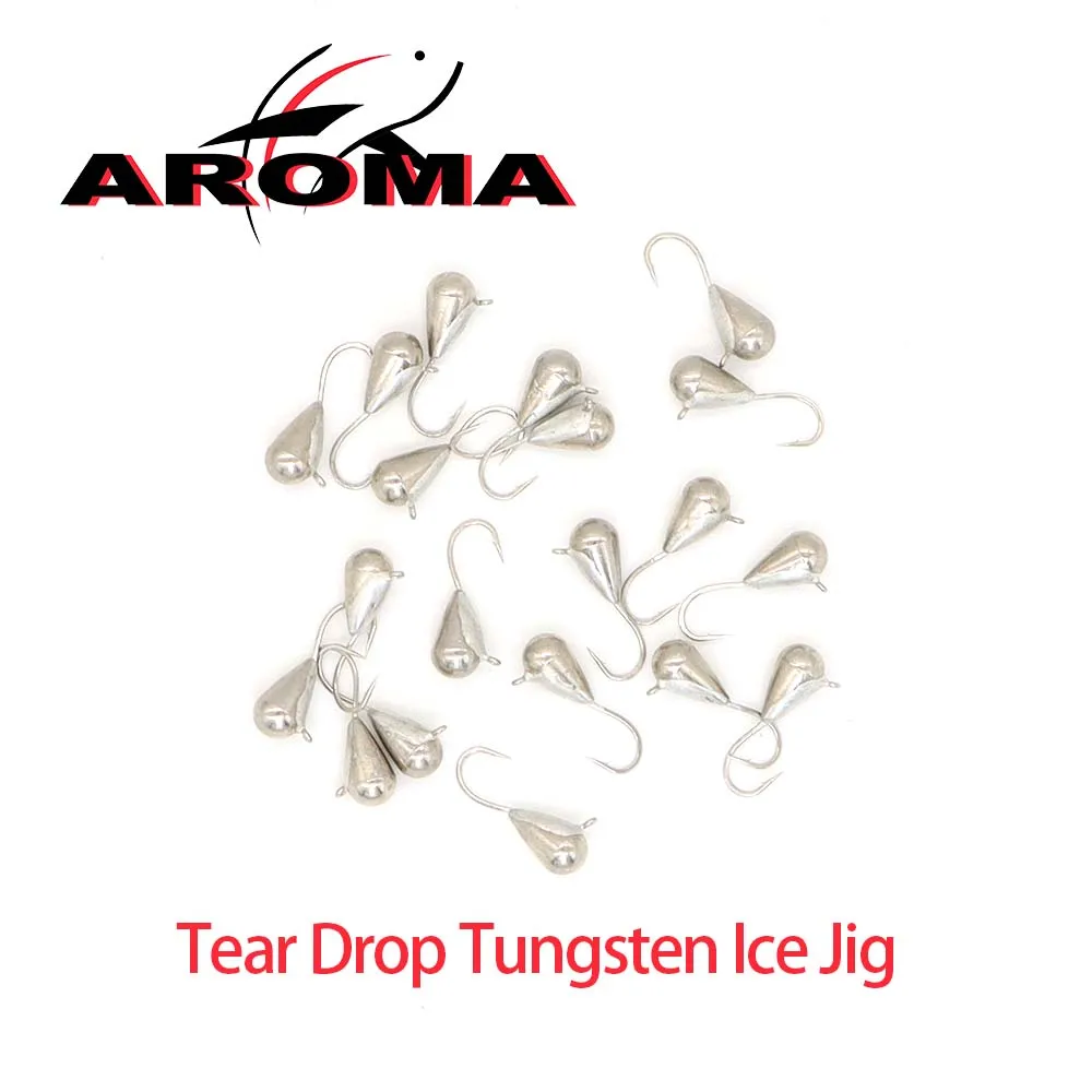 Plantillas de pesca en hielo de tungsteno con gancho Hayabusa