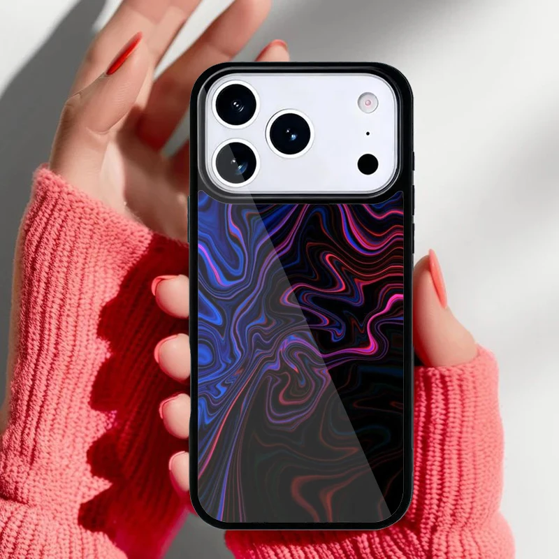 Funda de mármol neón vista trasera