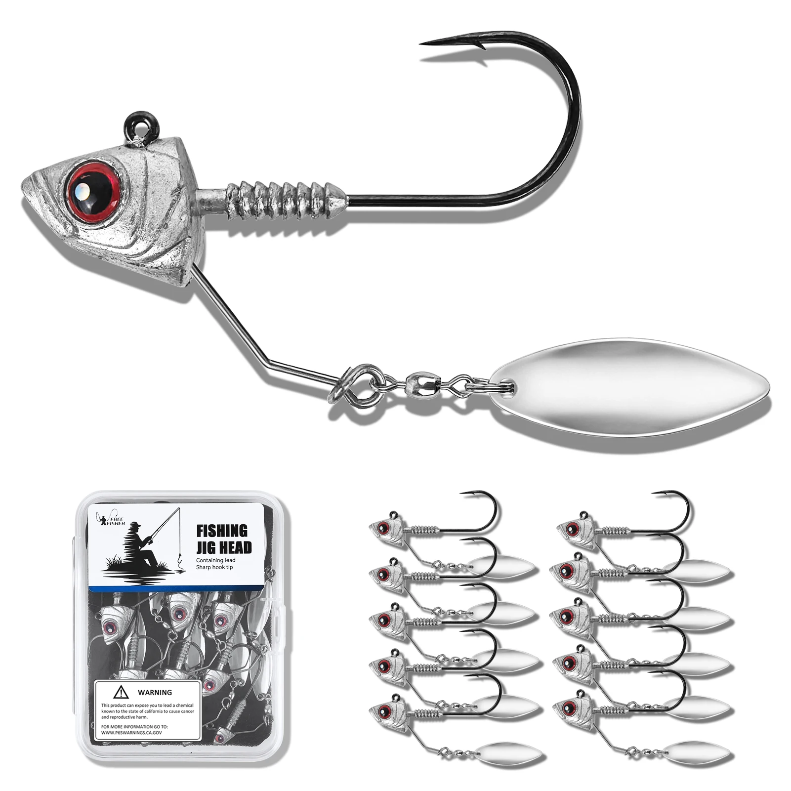 Jigs Underspin con cuchilla Free Fisher para agua salada