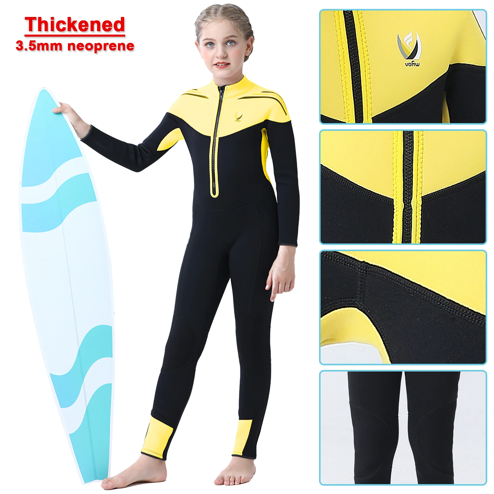 Traje de neopreno infantil Anti-UV manga larga una pieza - imagen 3