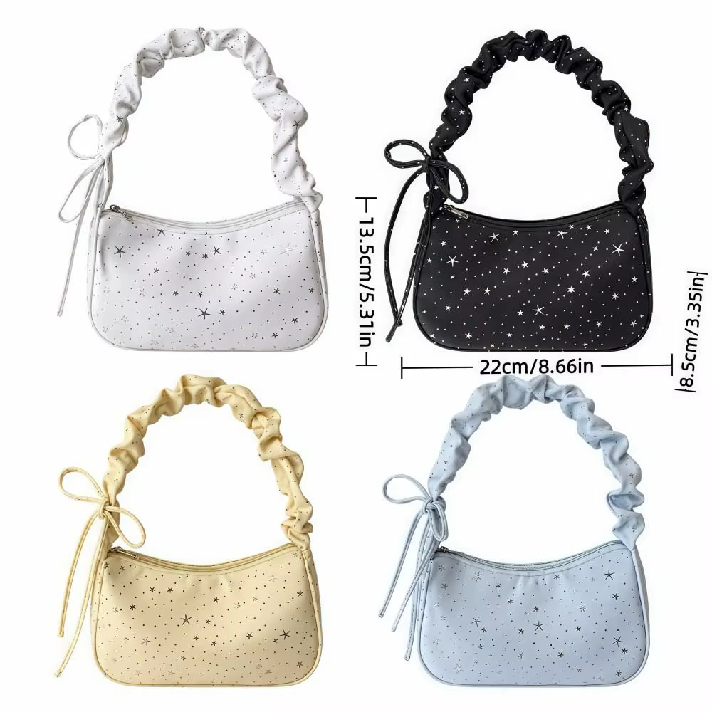 Bolso bandolera redondo plisado estampado estrellas gran capacidad - imagen 5