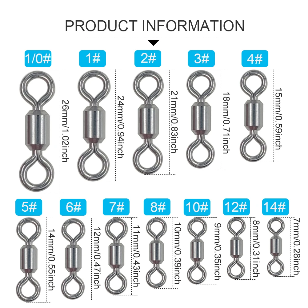 Giratorios rodantes fuertes para pesca en agua salada inoxidable 304 - imagen 5