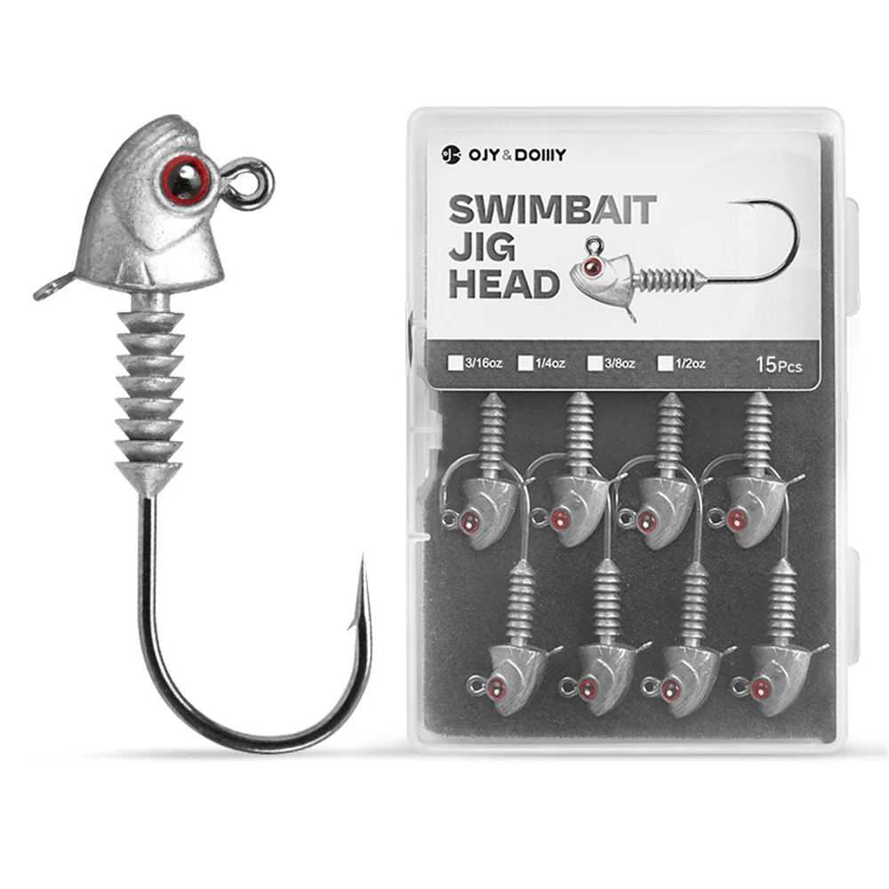 Jig Head Swimbait Ojos 3D antiescape para vinilo de lubina