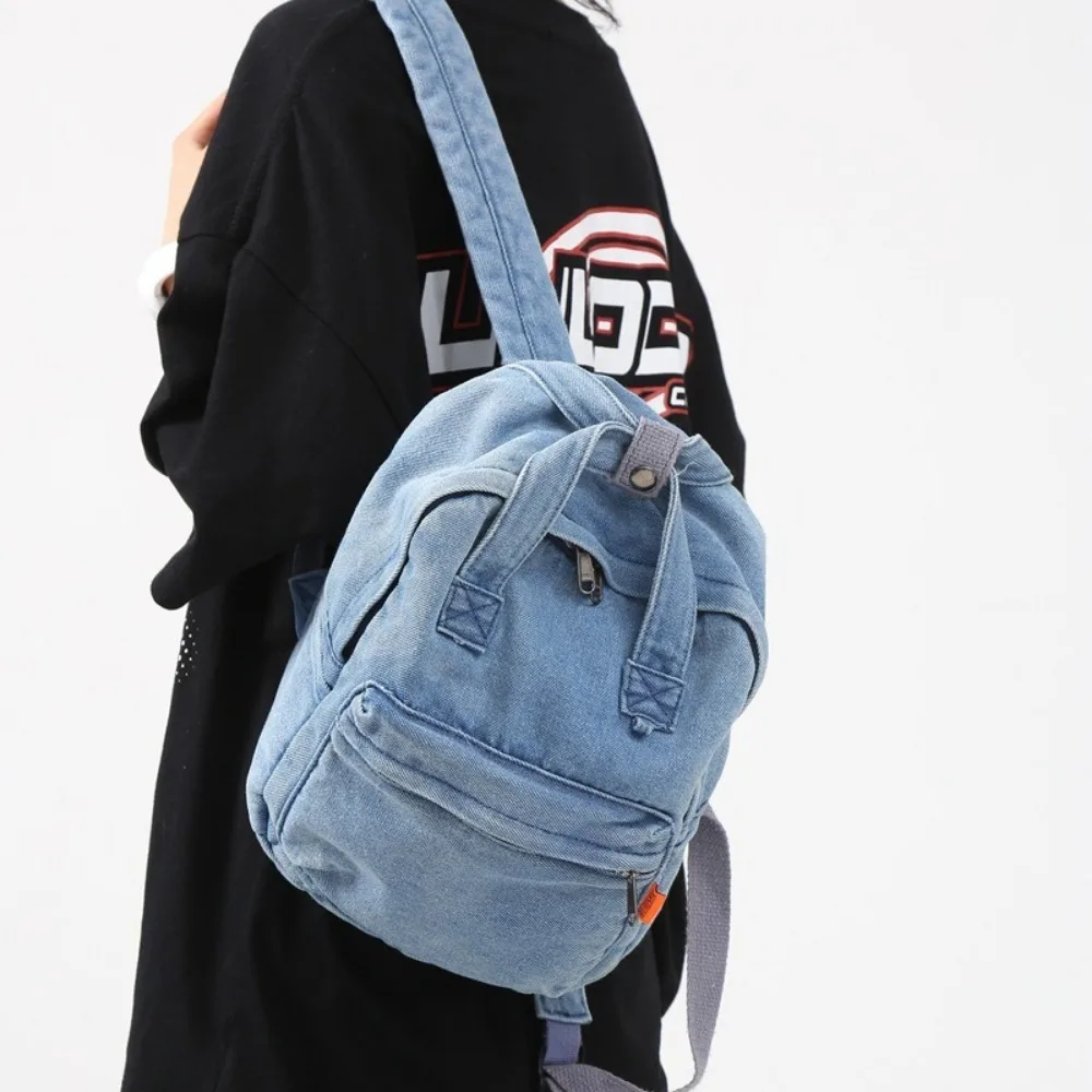 Mochila de mezclilla resistente de gran capacidad, bolso multifunción - imagen 3