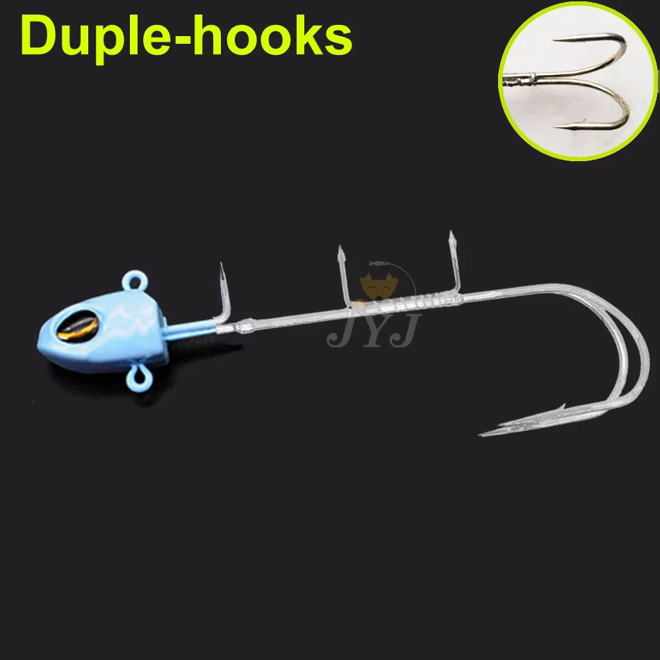 Saury Duple Jig Head Luminoso – Coleta de pelo para pesca - imagen 4